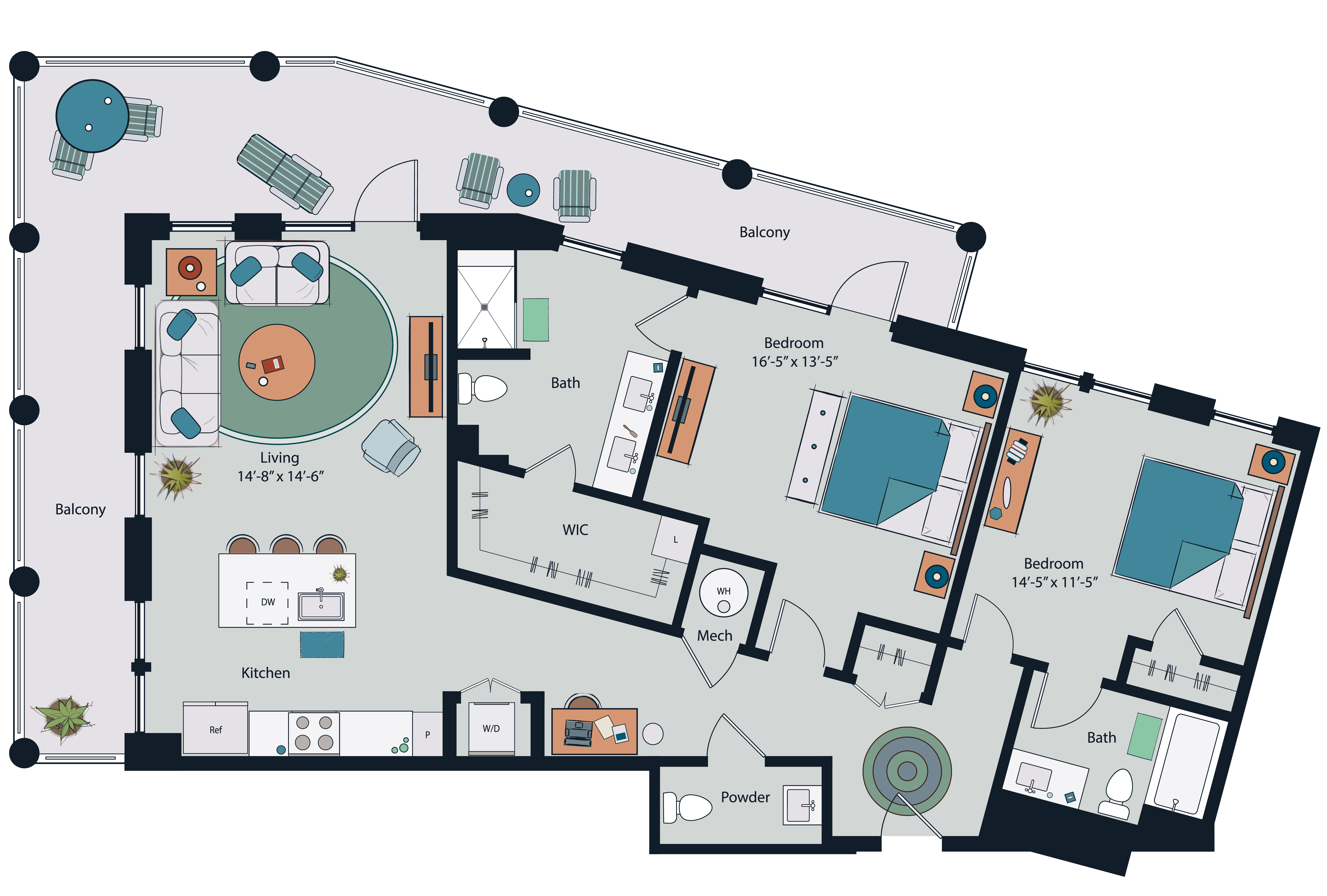 Floor plan layout diagram for B12